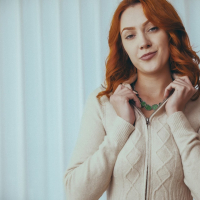 Super sexy redhead lady Cherry Candle spreads wide for deep pussy fuck