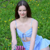 Sweet Piper decides to do a striptease during a picnic