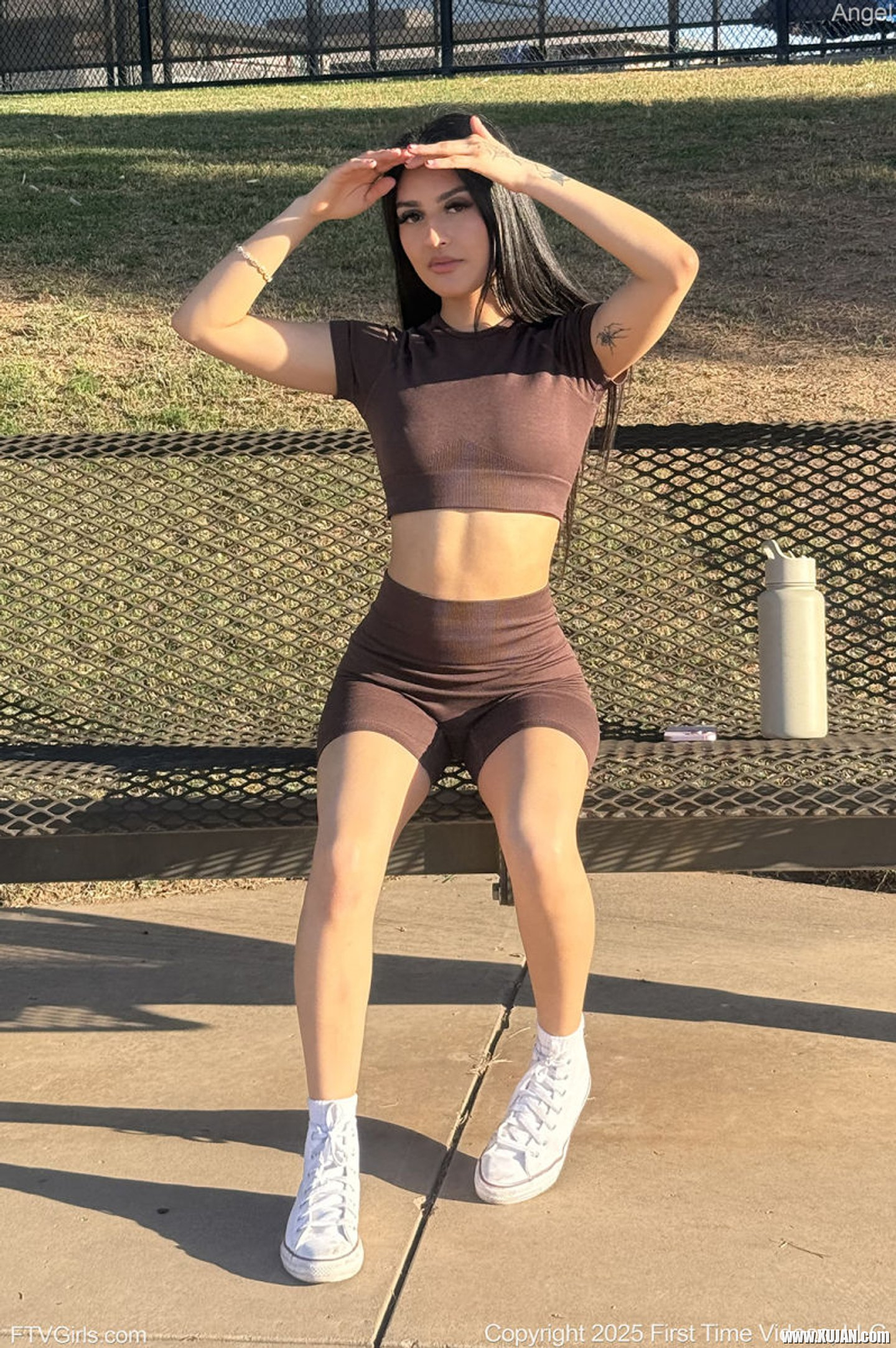 Brunette Angel having fun flashing her hot ass natural tits in public - Photo #3382311