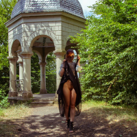 Jeny Smith flashes Pussy and Tits in the Castle