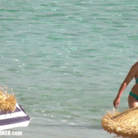 Britney Swallows posing in Bikini and sucking Cock