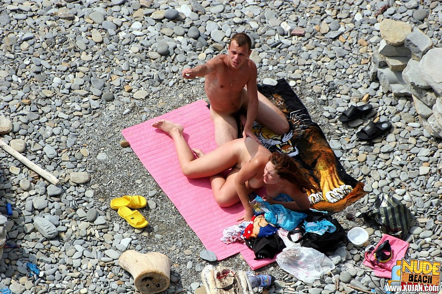 Naked Couple caught fucking on public nude Beach - Photo #3388151