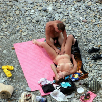 Naked Couple caught fucking on public nude Beach