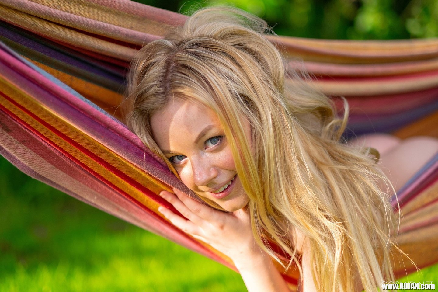 Outdoors session with foxy blonde Willow Hudson going topless - Photo #3389493