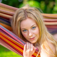 Outdoors session with foxy blonde Willow Hudson going topless