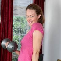 Fit Babe Roxanne Clemmens working out naked