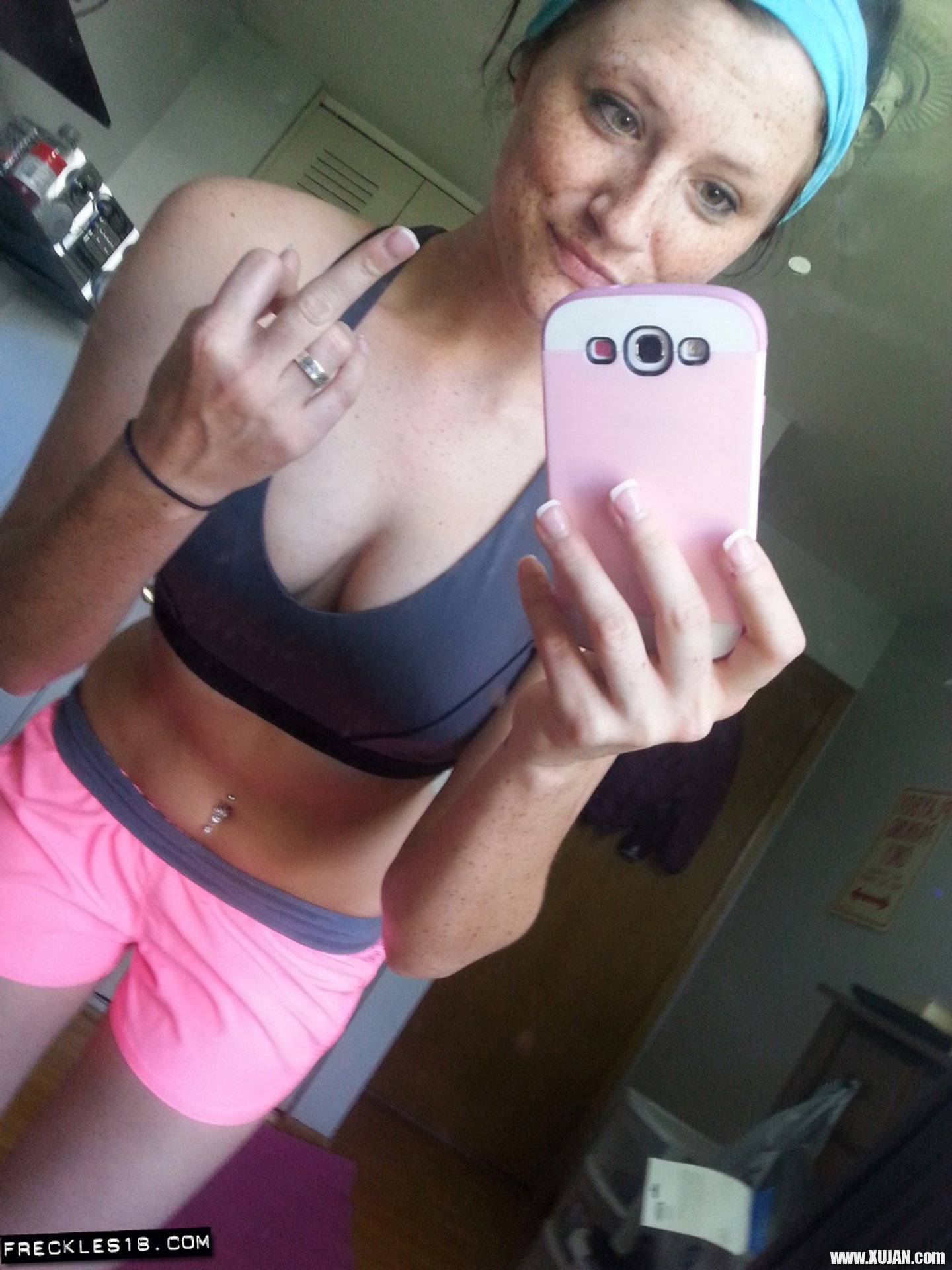 Freckles 18 taking Selfies in her Running Gear - Photo #3392488