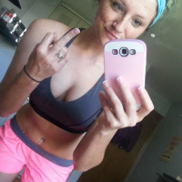 Freckles 18 taking Selfies in her Running Gear