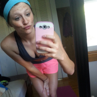 Freckles 18 taking Selfies in her Running Gear