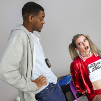 Busty milf Cory Chase gets assfucked by black cop in Harley Quinn cosplay