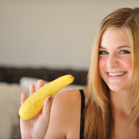 Danielle FTV plays with a Courgette in her Pussy