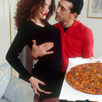 Retro Pornstar Super Ramba fucks the Pizza Boy