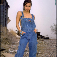 Francine Dee showing her perfect Body in Dungarees