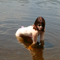Naughty Girl B4rbi3 likes posing naked in a Lake