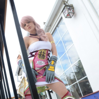 Cosplay Babe Samantha Bentley rubbing her Pussy