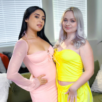 Ophelia Purr and Rylee Blake enjoy during a threesome with Donnie Rock