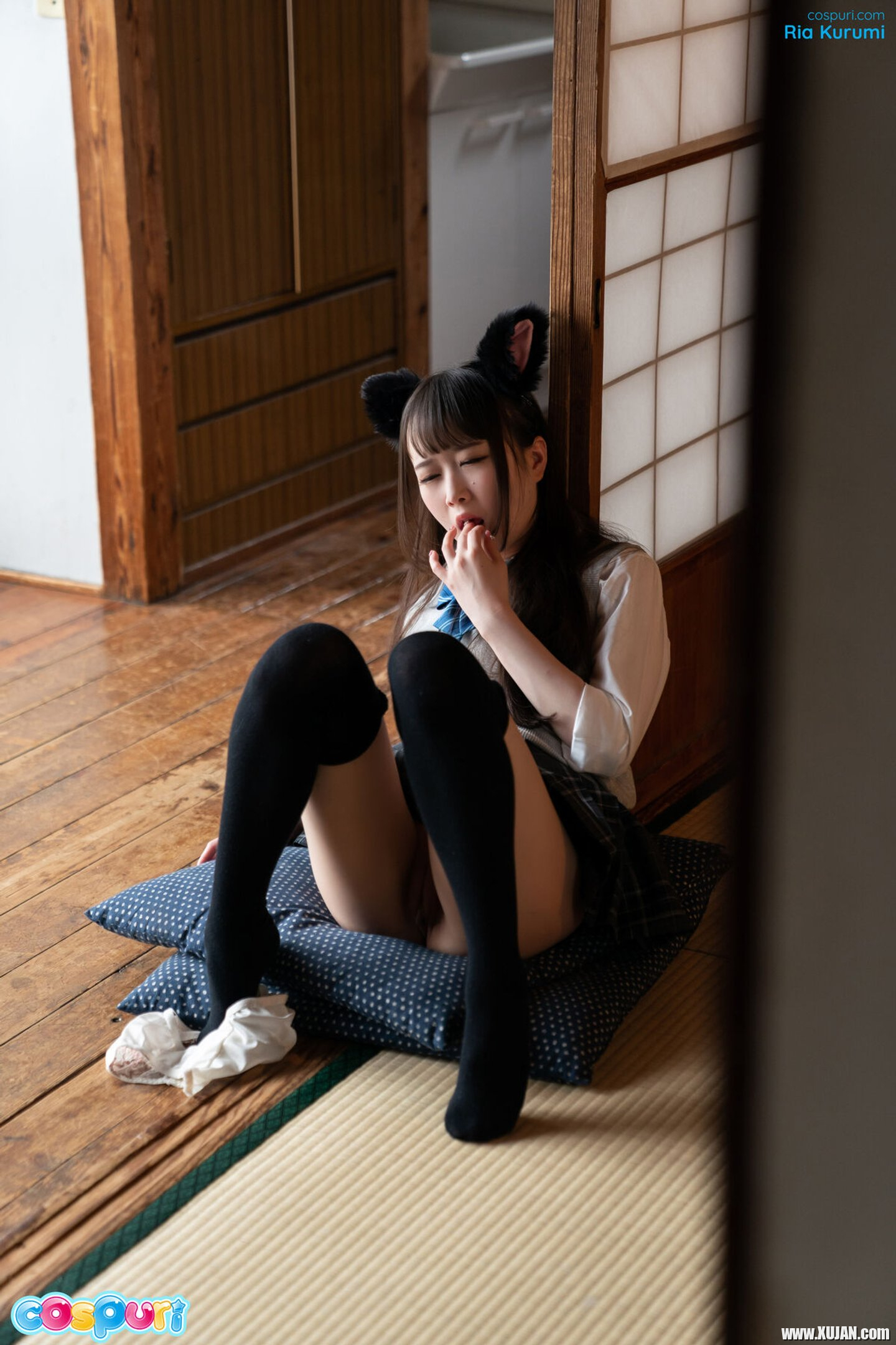 Ria Kurumi masturbates alone in a cute cosplay outfit - Photo #3422260