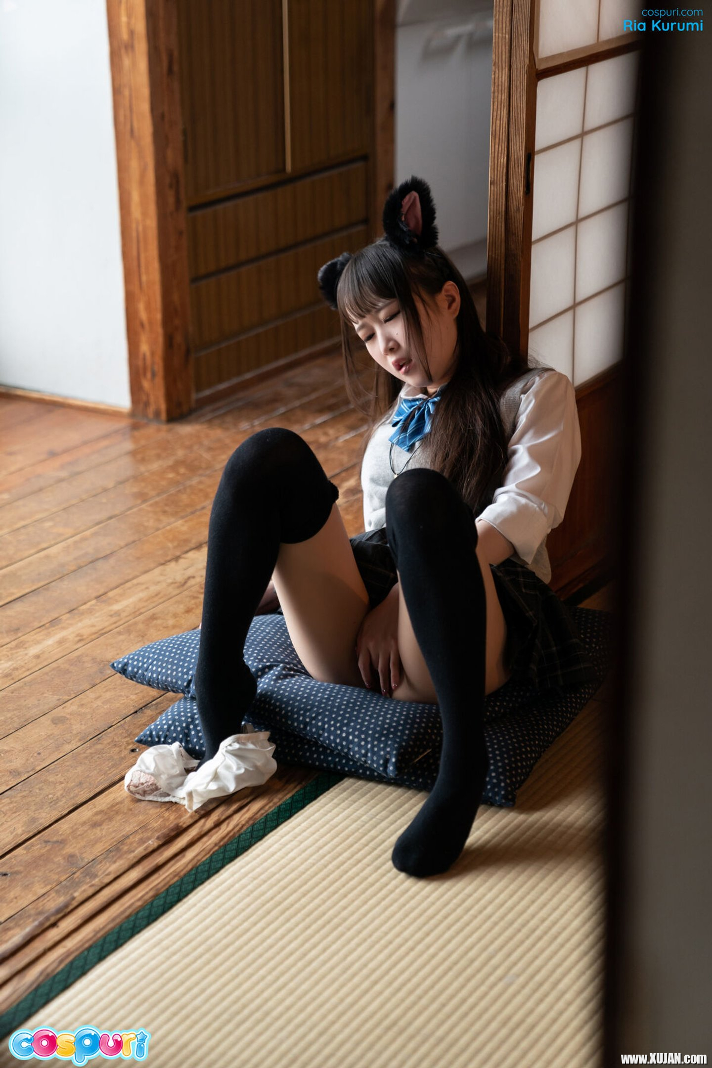 Ria Kurumi masturbates alone in a cute cosplay outfit - Photo #3422261