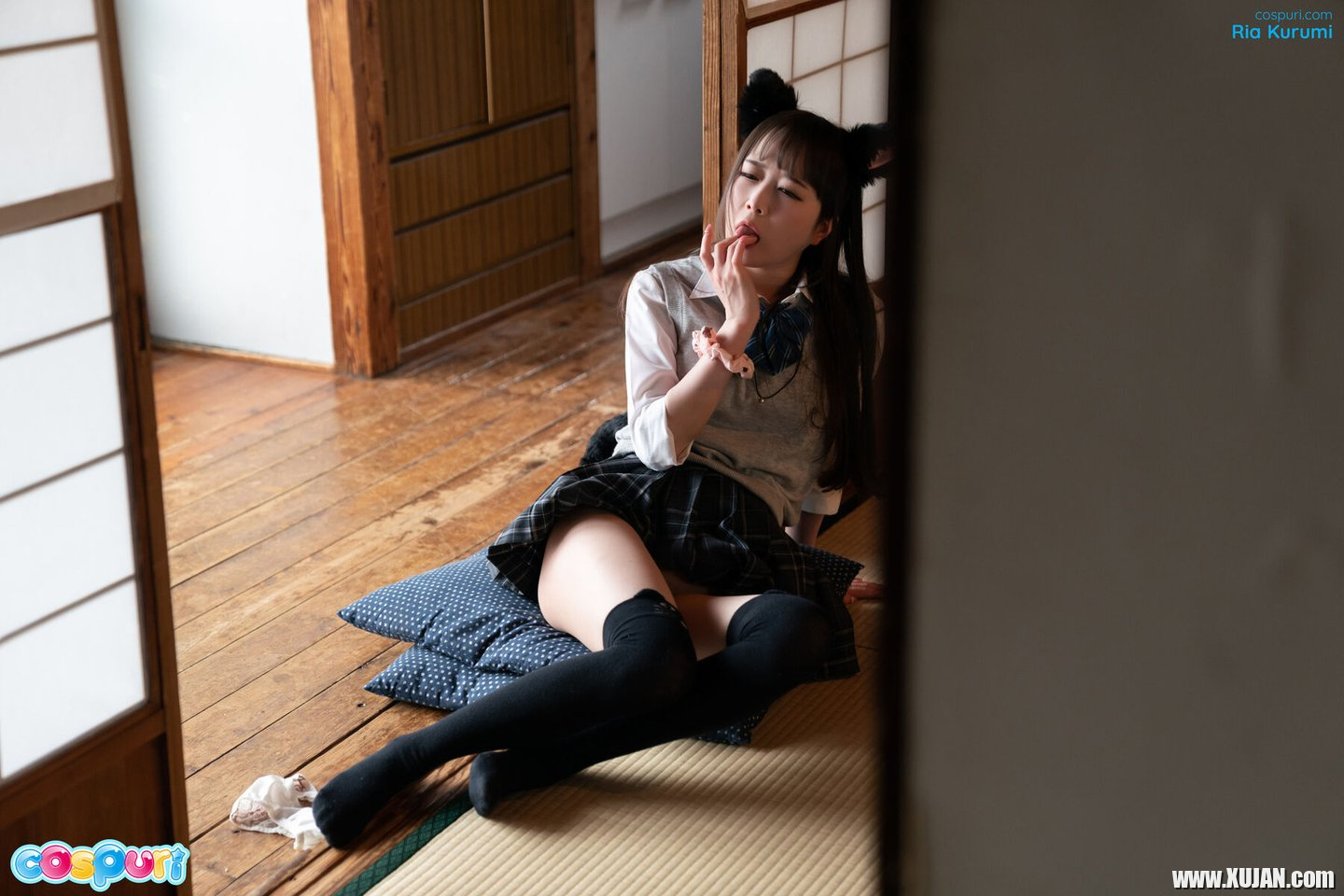 Ria Kurumi masturbates alone in a cute cosplay outfit - Photo #3422267