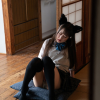 Ria Kurumi masturbates alone in a cute cosplay outfit