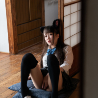 Ria Kurumi masturbates alone in a cute cosplay outfit