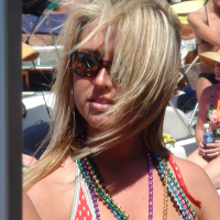 Naughty Allie posing and teasing at Boat Party