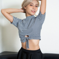 Blonde Naksu with natural tits playing with her favorite sex toy