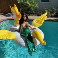 Briana Lee shows big Tits in Mermaid Suit in Pool