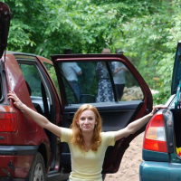 Naughty Redhead showing her Pussy in Car Park