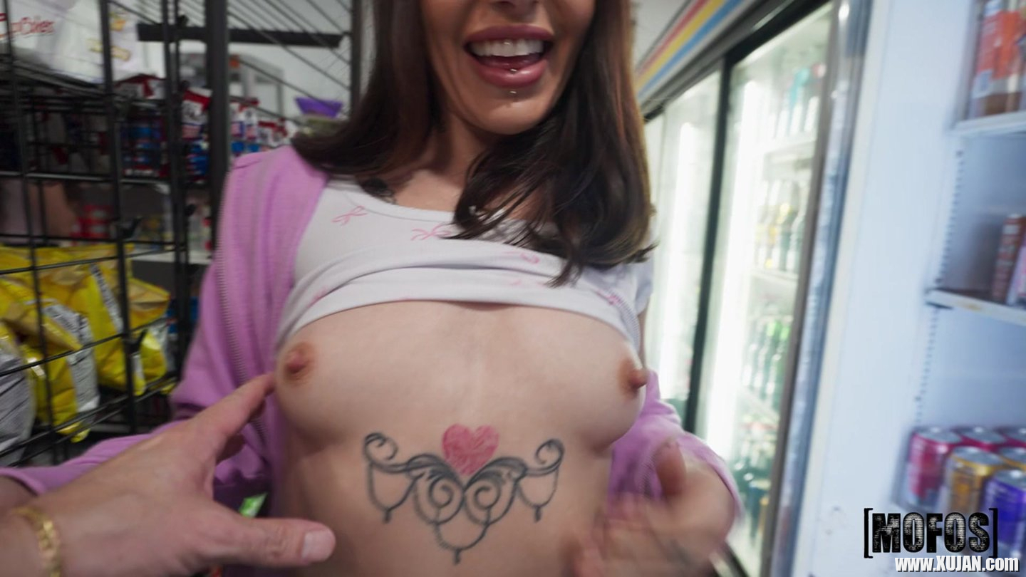 Kinky tattooed girl Brenna Mckenna gets seduced for a fuck at grocery store - Photo #3430879