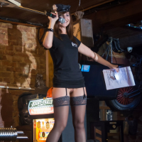 Sexy Cop Jeny Smith enjoys stripping in a Bar