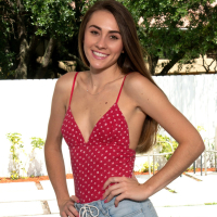 Slim babe Mackenzie Mace pleasures her hairy pussy