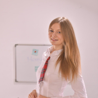 Naughty Schoolgirl Patricia Patritcy spreads Pussy