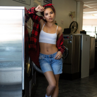 Tattooed Babe Dominique Gabrielle Strips and Poses