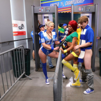 Rough threesome sex in public with Adira Allure Lola Morena and Sage Roux