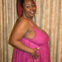 Sexy plump ebony woman Alize peels off pink dress then fucks