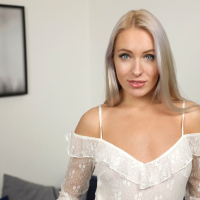 Angelika Grays strips from a lacy top and hotpants