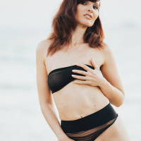 Cute Jeny Smith in Bikini shyly flashes Pussy