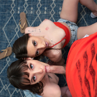 Brunette Lana Smalls and Sera Ryder enjoy during FFM threesome