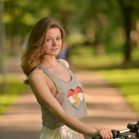 Patricia Patritcy riding her Bike without Panties