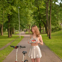 Patricia Patritcy riding her Bike without Panties