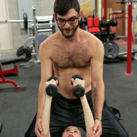 Skinny babe Ava Parker moans while getting fucked hard in the gym