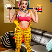 Naughty Leya Falcon dressed up as a sexy Harley Quinn
