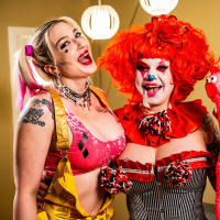 Naughty Leya Falcon dressed up as a sexy Harley Quinn