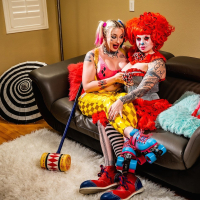 Naughty Leya Falcon dressed up as a sexy Harley Quinn
