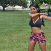 Sexy black beauty Brittney White having hardcore workout session