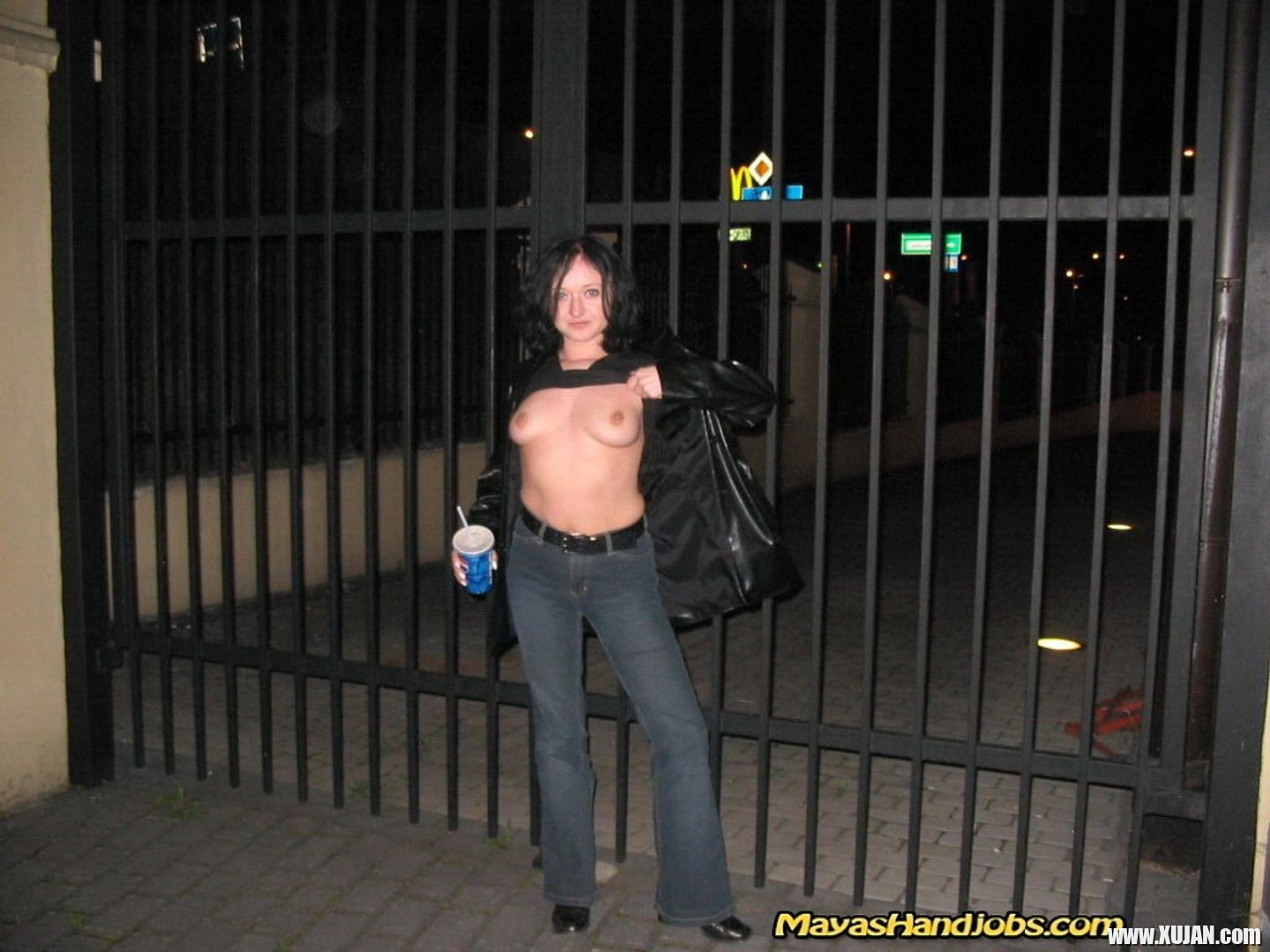 Amazing chick Maya teasing with her nice tits outdoors - Photo #3454127