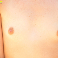 Brunette Hottie Britt Shields shows her tiny Tits