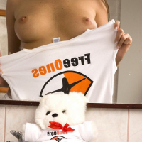 Sandra Shine Posing in Freeones TShirt