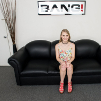 Lily Rader gets fucked real hard on a black Couch